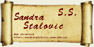 Sandra Stalović vizit kartica
